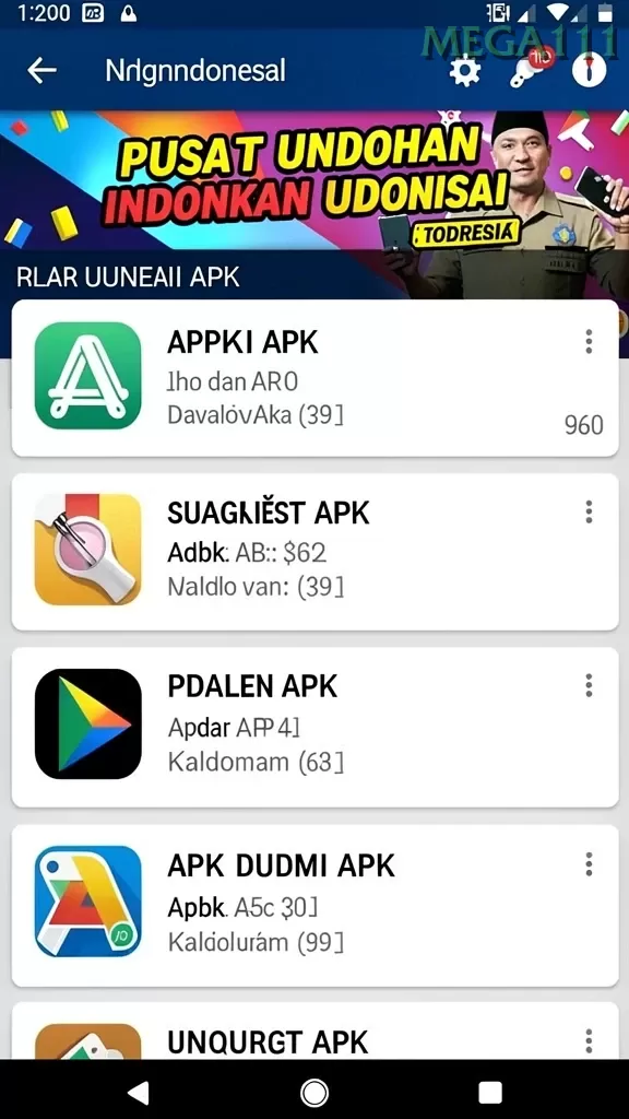 Cuplikan layar API5000 — menu navigasi